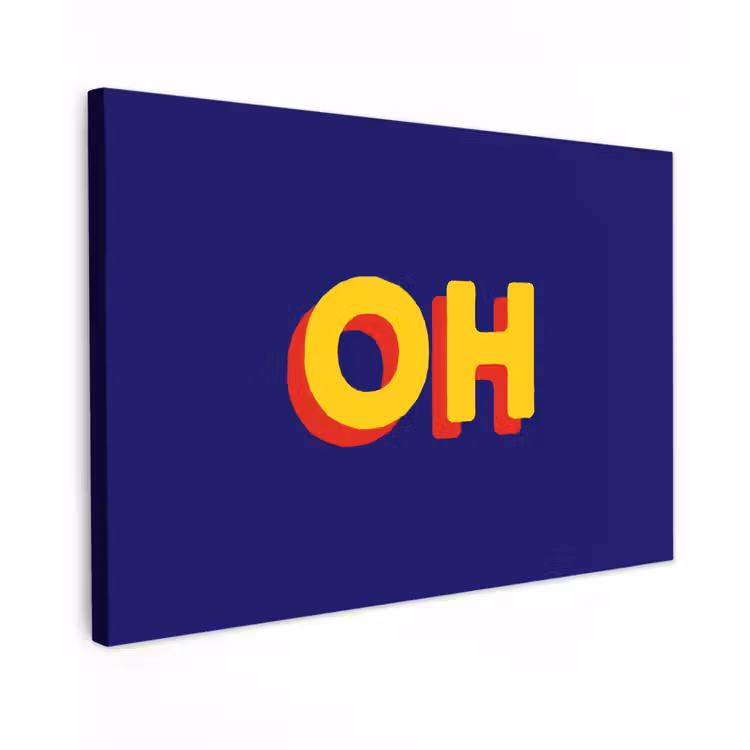 Blauw - Geel - OH - Schaduw canvas 2cm klein -z3d