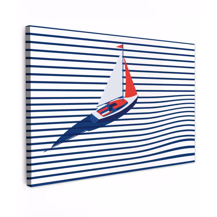 Boot - Water - Abstract - Blauw canvas 2cm klein -z3d