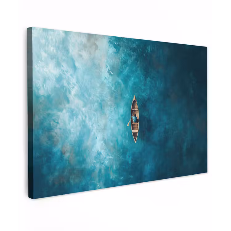 Bootje - Water - Blauw canvas 2cm klein -z3d