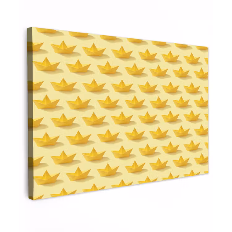 Bootjes - Origami - Creatief - Geel canvas 2cm klein 34 -z3d
