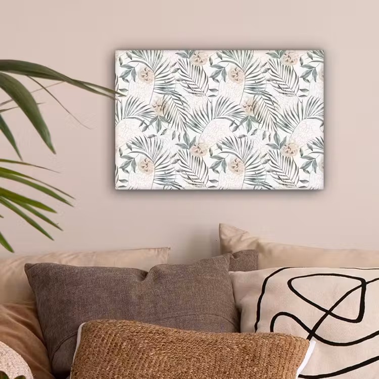 Bohemian - Bloemen - Bladeren - Jungle - Tropical canvas 2cm klein -sfeer1