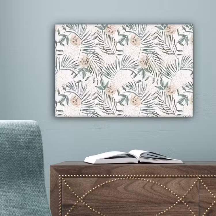 Bohemian - Bloemen - Bladeren - Jungle - Tropical canvas 2cm klein -sfeer4