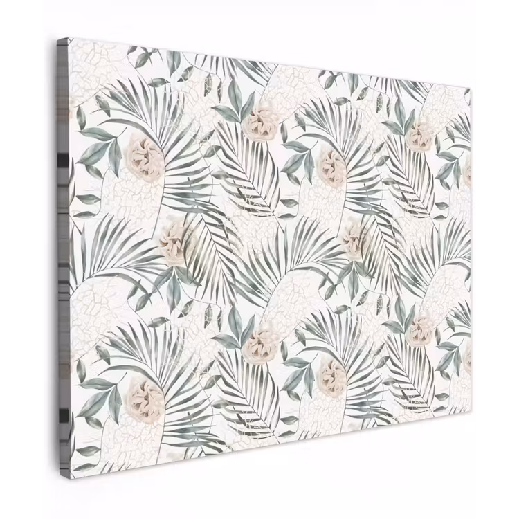 Boho - Jungle - Bloemen - Bladeren canvas 2cm klein -z3d