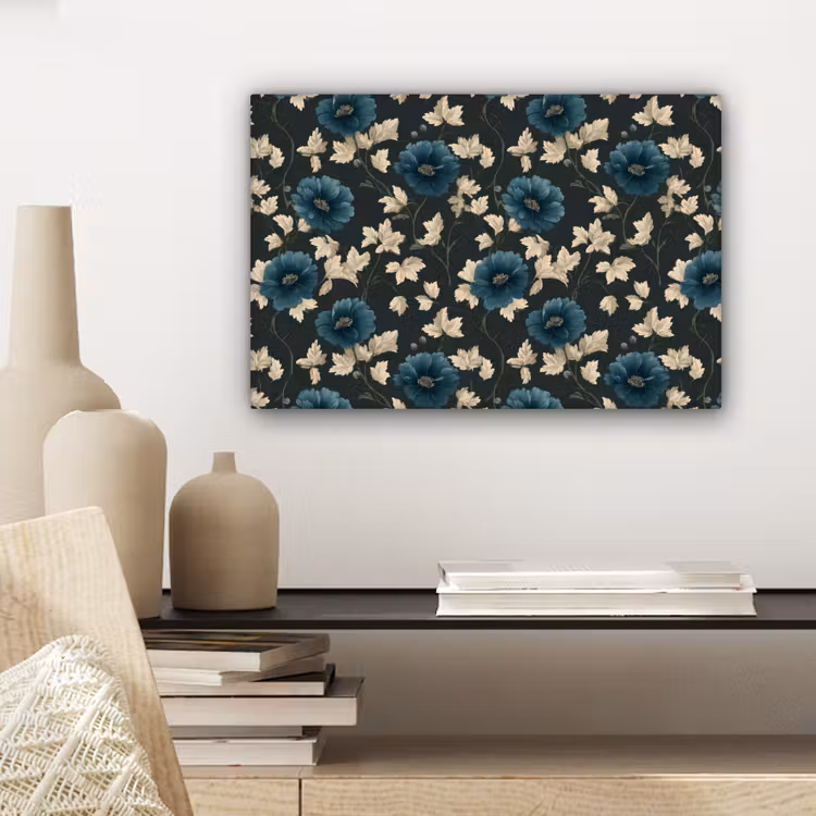 Botanisch - Bloemen - Blauw canvas 2cm klein 34 -sfeer6