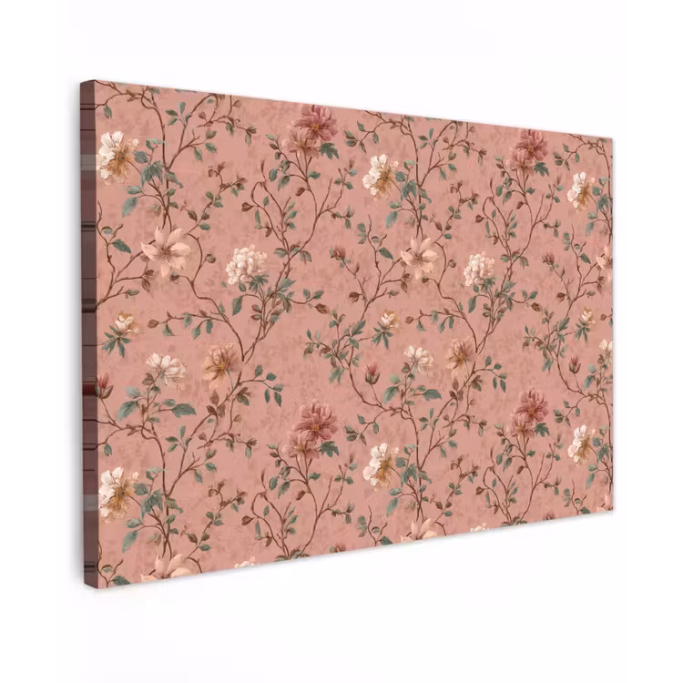 Botanisch - Bloemen - Roze canvas 2cm klein 34 -z3d