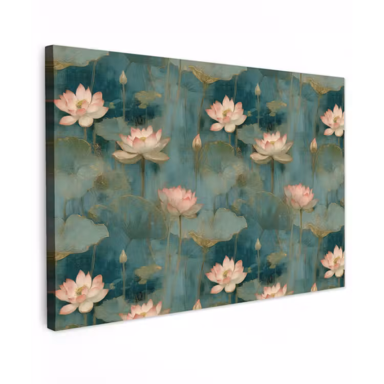 Botanisch - Bloemen - Roze canvas 2cm klein 34 -z3d