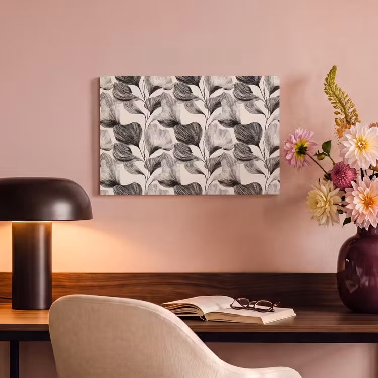 Botanisch - Bladeren - Zwart canvas 2cm klein 34 -sfeer4