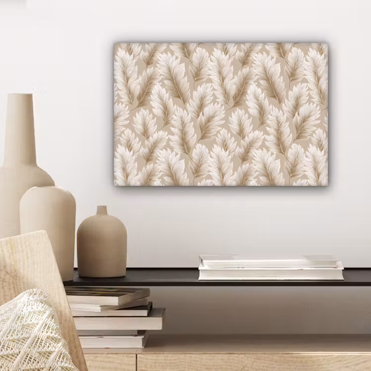 Botanisch - Patroon - Beige canvas 2cm klein 34 -sfeer6
