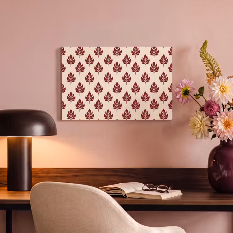 Botanisch - Patroon - Bordeaux canvas 2cm klein 34 -sfeer4