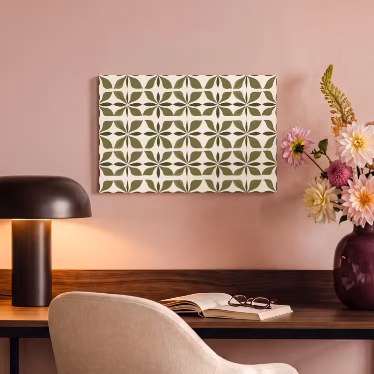 Botanisch - Retro - Groen canvas 2cm klein 34 -sfeer4