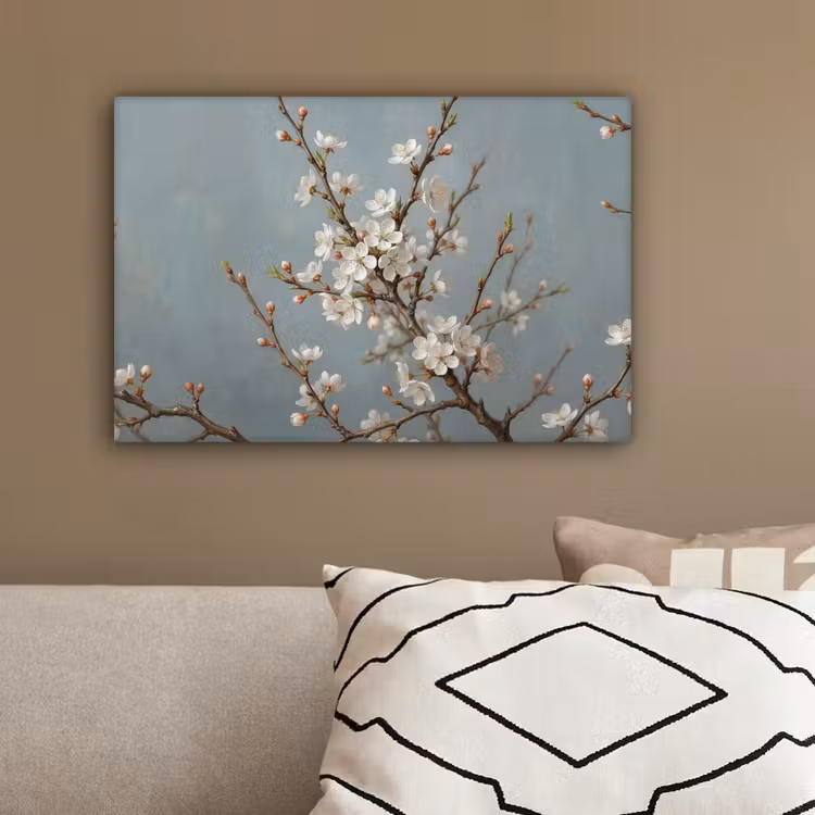 Botanisch - Stilleven - Blauw canvas 2cm klein -sfeer3