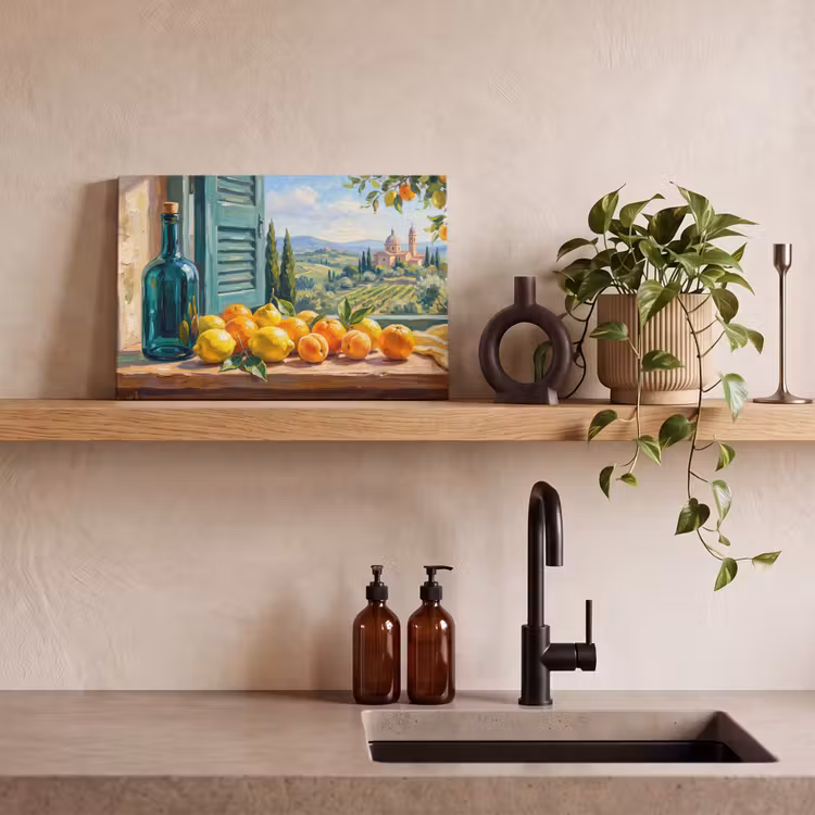 Canvas Print - Bottle - Fruit - Still Life - Fles - Fruit - Stilleven canvas 2cm klein