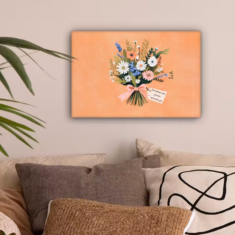 Boeket - Strikje - Quote canvas 2cm klein -sfeer1