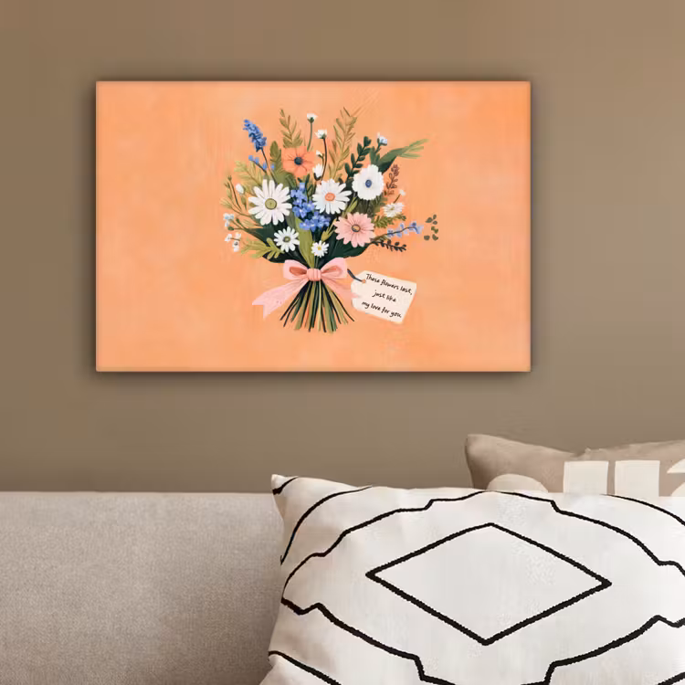 Boeket - Strikje - Quote canvas 2cm klein -sfeer3