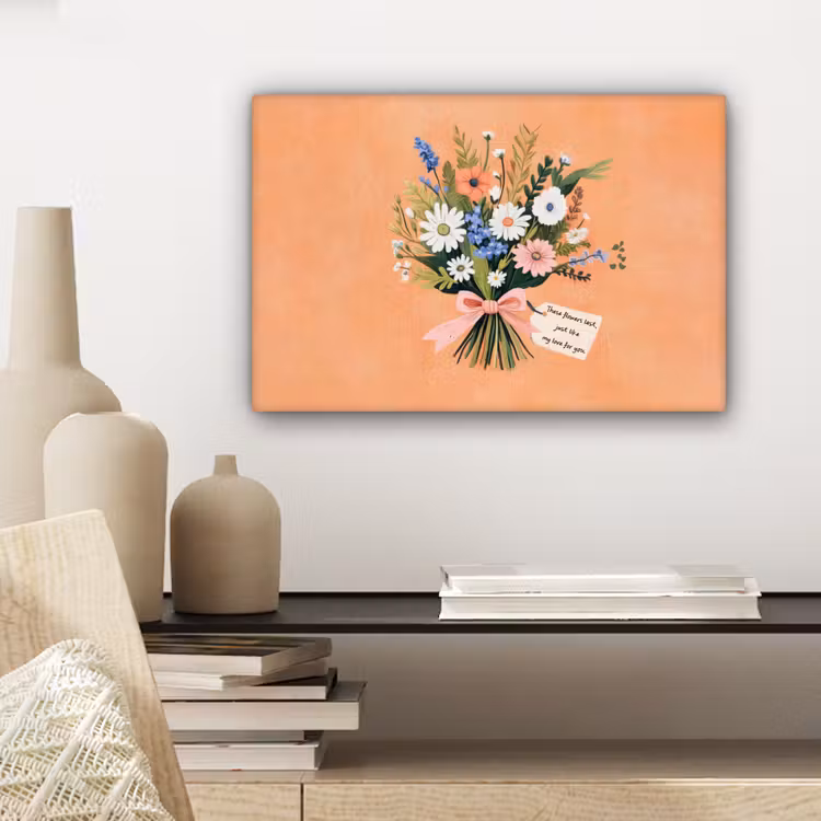 Boeket - Strikje - Quote canvas 2cm klein -sfeer6