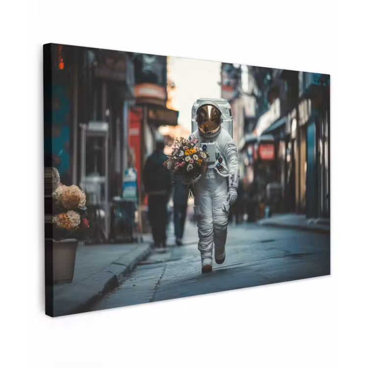 Boeket - Bloemen - Kleurrijk - Astronaut canvas 2cm klein -z3d