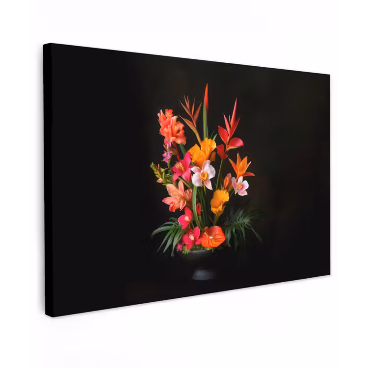 Boeket - Bloemen - Exotisch canvas 2cm klein -z3d