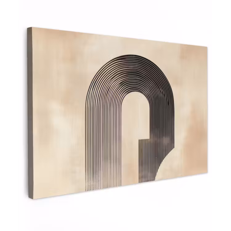 Boog - Strepen - Minimalistisch - Zwart canvas 2cm klein -z3d