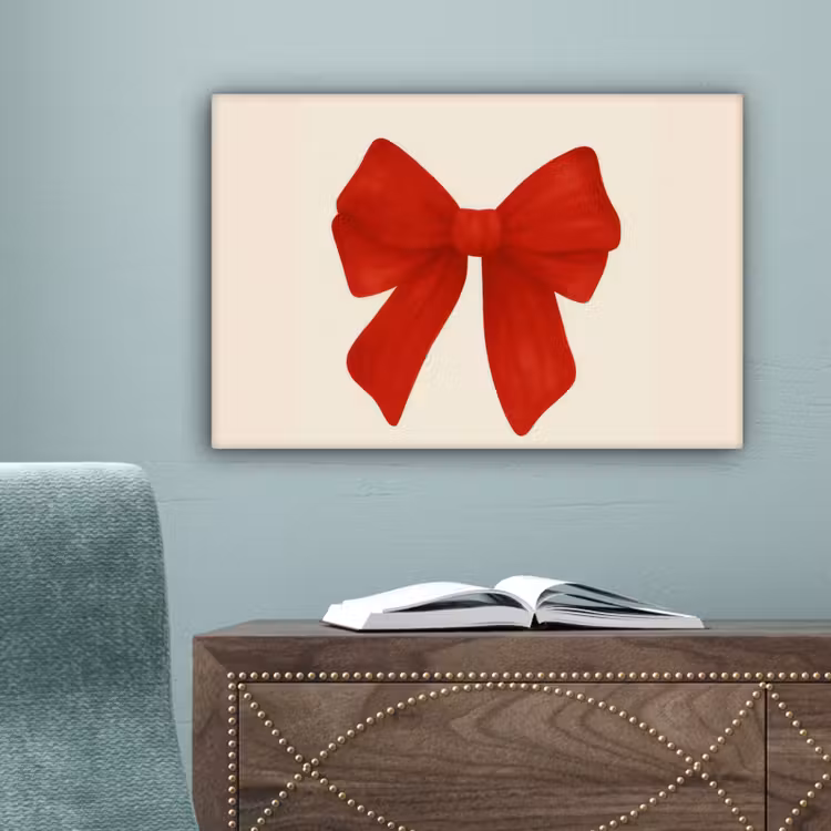 Strik - Symmetrisch - Rood - Lint canvas 2cm klein -sfeer4