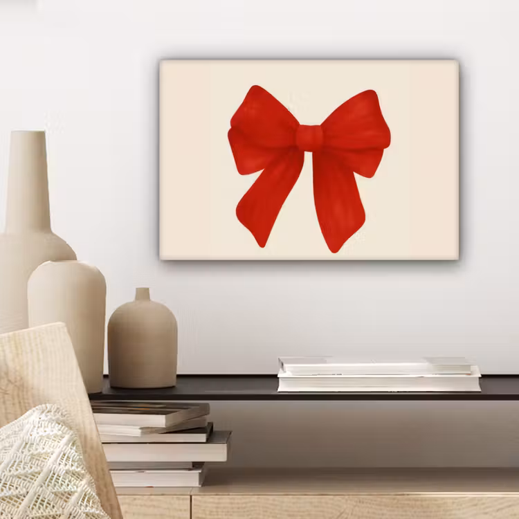 Strik - Symmetrisch - Rood - Lint canvas 2cm klein -sfeer6