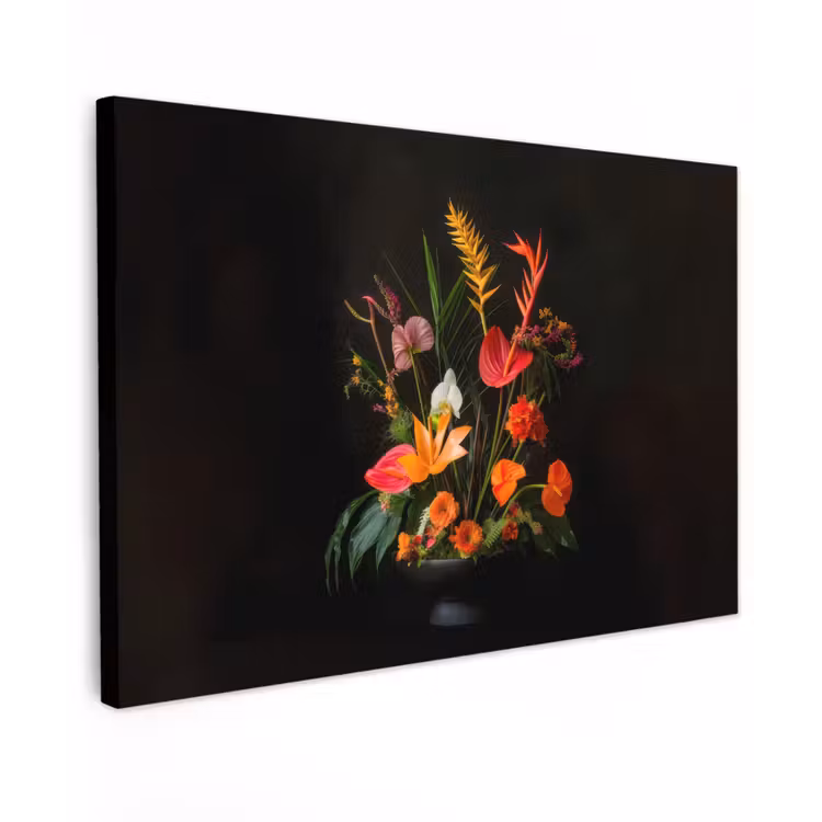 Schaal - Boeket - Bloemen canvas 2cm klein -z3d