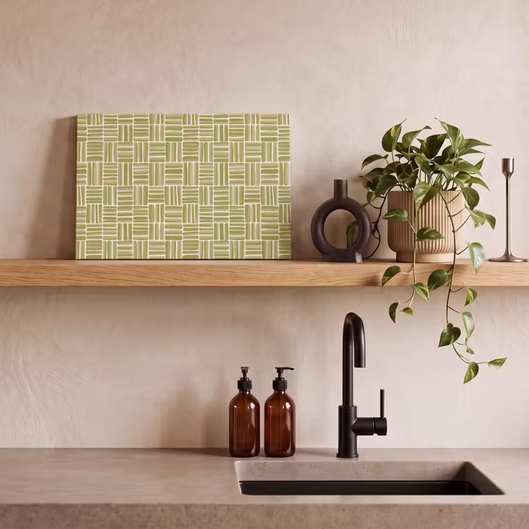 Vlecht - Patroon - Groen canvas 2cm klein 34 -sfeer3
