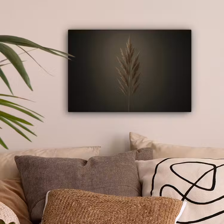 Tak - Pluimgras - Donkerbruin canvas 2cm klein -sfeer1
