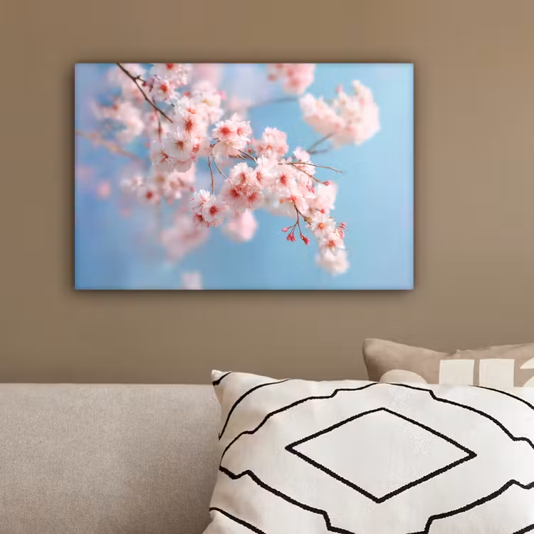 Takken - Bloesems - Roze canvas 2cm klein -sfeer3