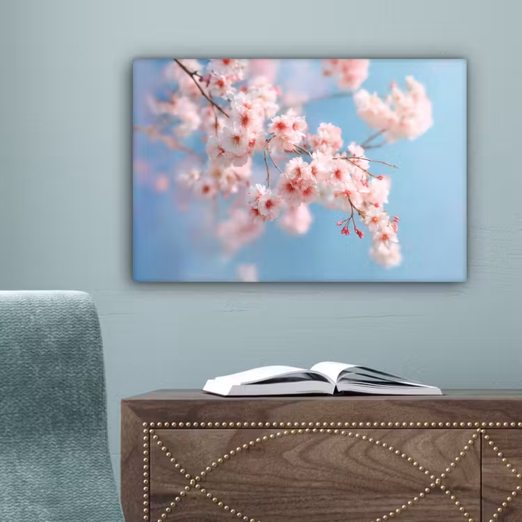 Takken - Bloesems - Roze canvas 2cm klein -sfeer4