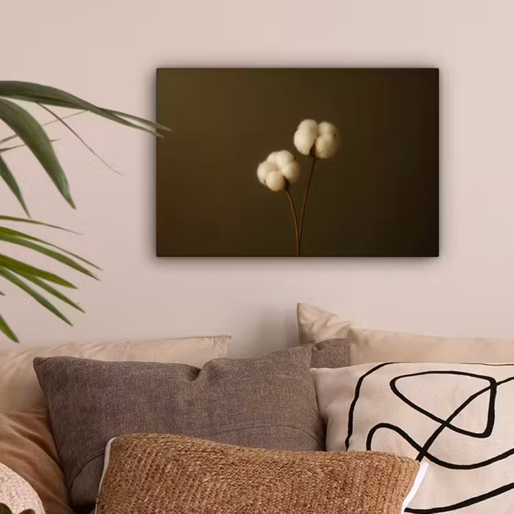 Takken - Katoen - Wit - Bollen canvas 2cm klein -sfeer1