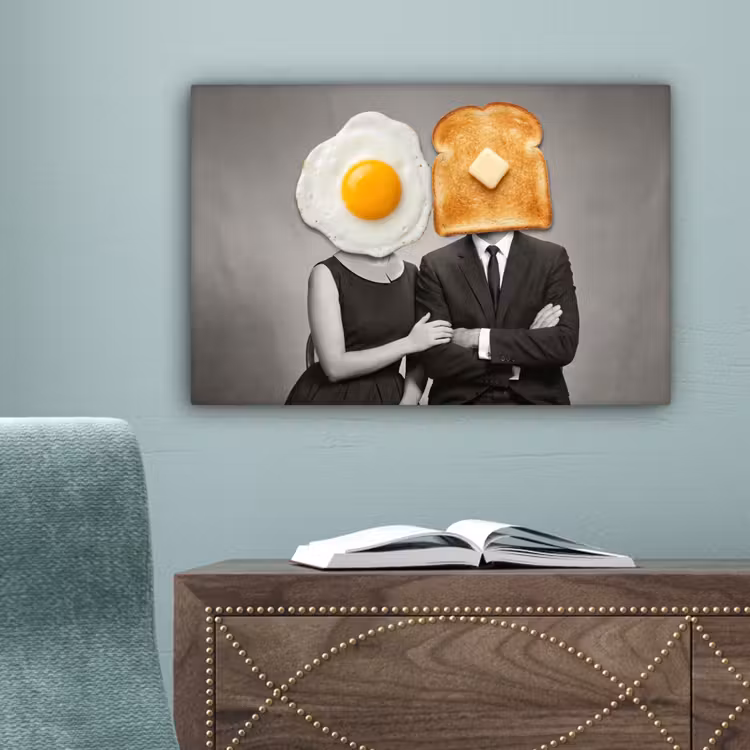 Ontbijt - Koppel - Ei - Brood canvas 2cm klein -sfeer4