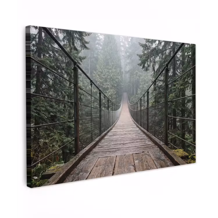 Brug - Bos - Mist - Natuur canvas 2cm klein -z3d