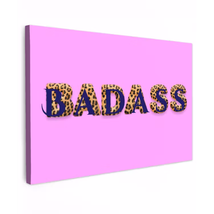 Felroze - Badass - Panterprint - Schaduw canvas 2cm klein -z3d