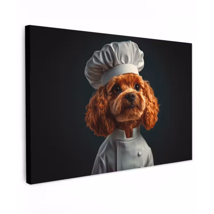 Bruin - Kok - Hondje canvas 2cm klein -z3d
