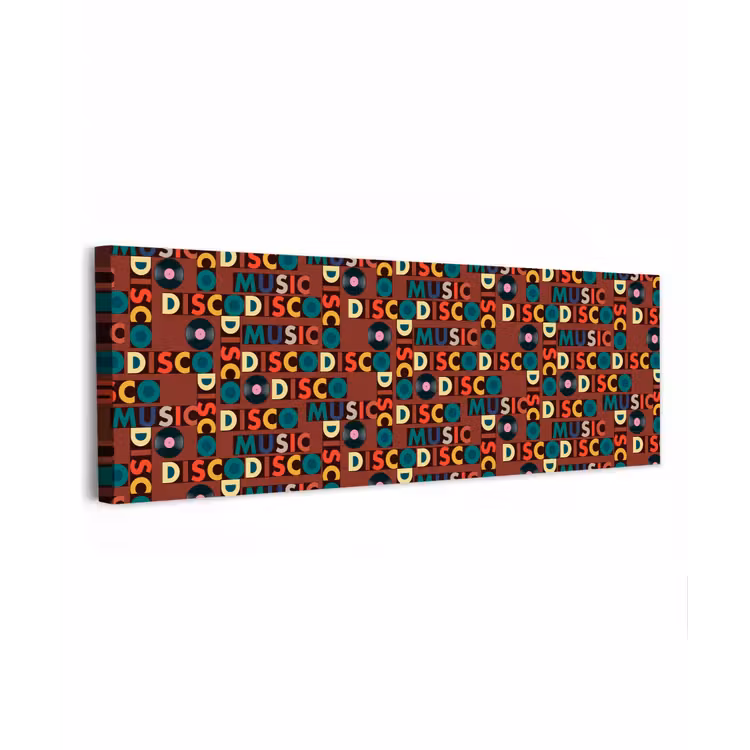 Bruin - Retro - Disco - Patroon canvas 2cm klein 828 -z3d