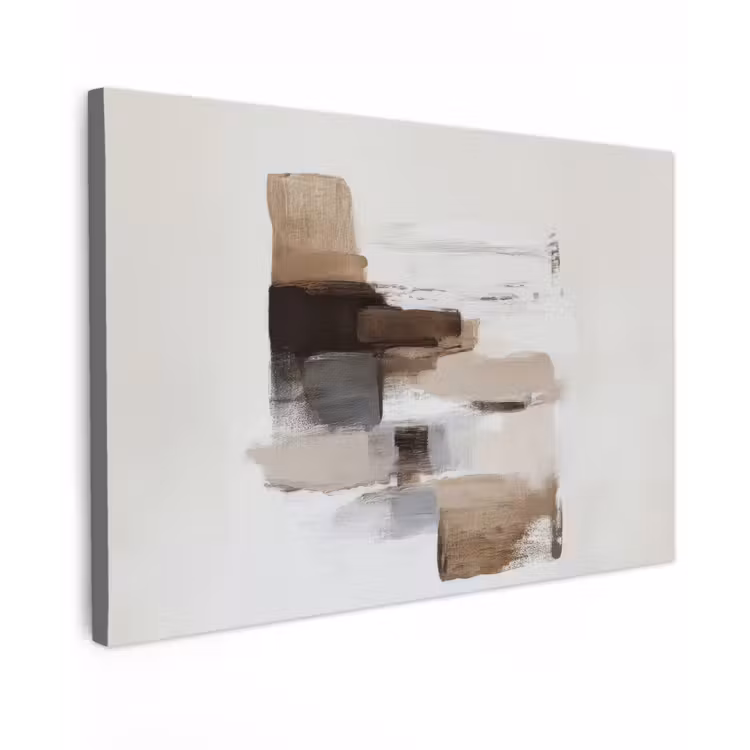 Penseelstreken - Balans - Beige - Bruin canvas 2cm klein -z3d