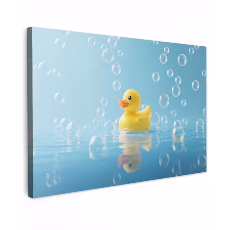 Bubbels - Badeend - Geel canvas 2cm klein -z3d