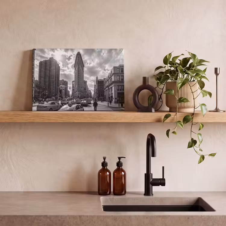 Gebouw - Hoogbouw - Stad - Architectuur - Zwart-wit canvas 2cm klein -sfeer3