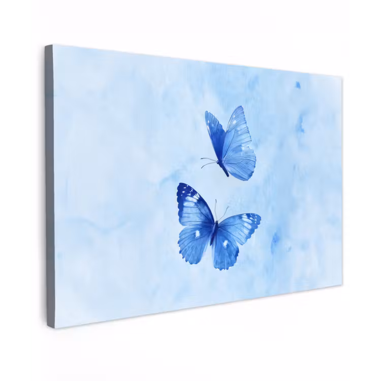Vlinders - Sierlijk - Blauw canvas 2cm klein -z3d