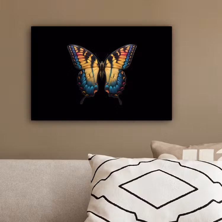 Vlinder - Kleurrijk - Speels canvas 2cm klein -sfeer3