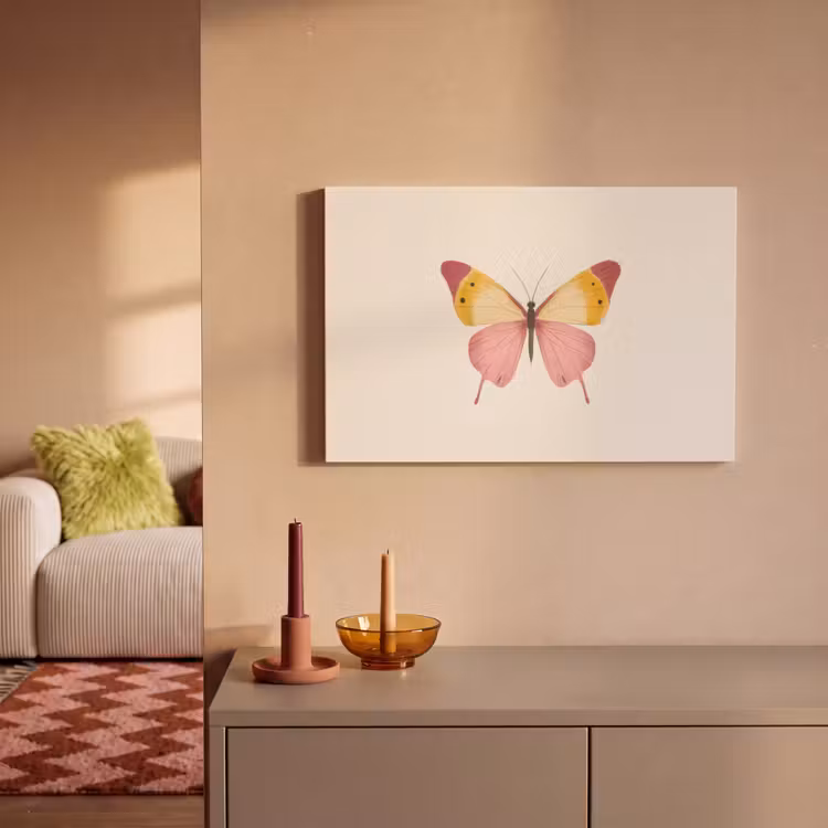 Vlinder - Illustratie - Roze canvas 2cm klein -sfeer1
