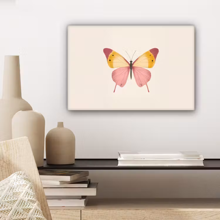 Vlinder - Illustratie - Roze canvas 2cm klein -sfeer6