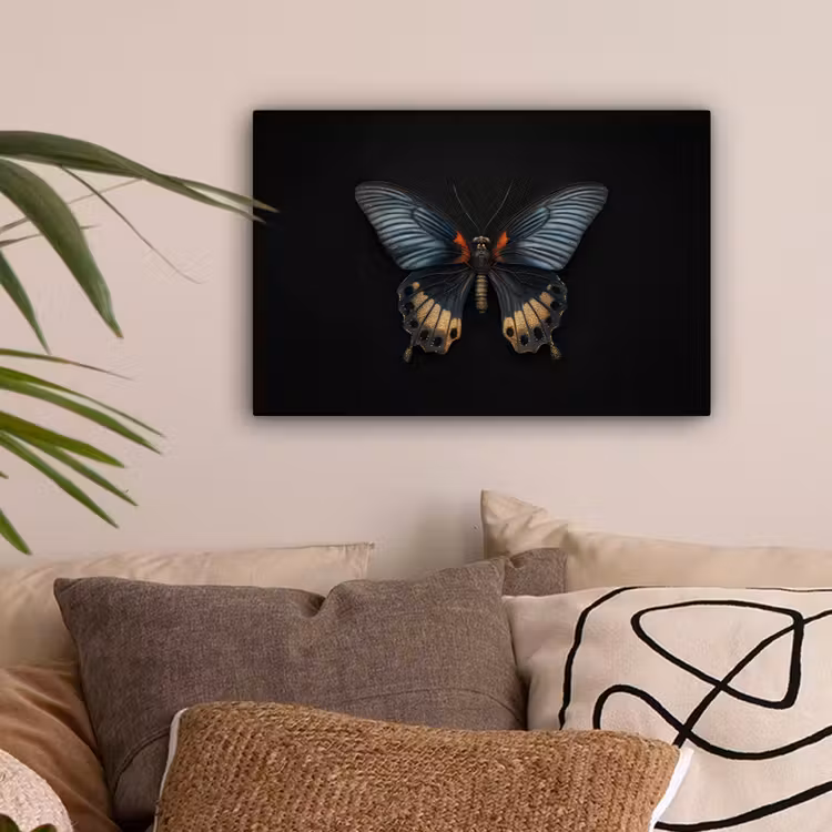 Vlinder - Metaalachtig - Geometrisch patroon canvas 2cm klein -sfeer1