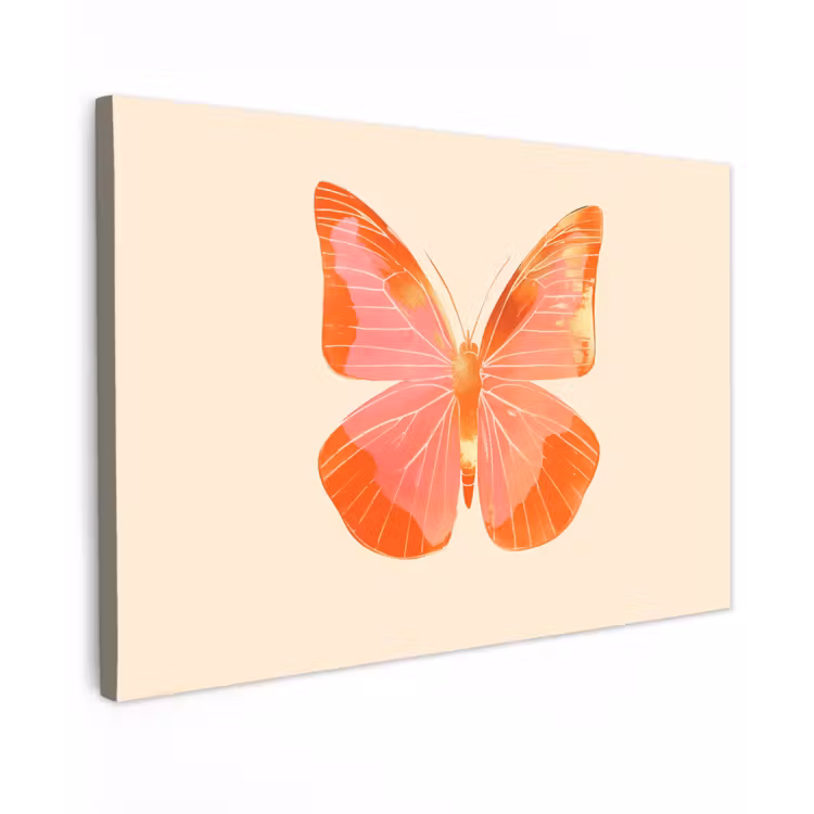 Vlinder - Minimalistisch - Roze canvas 2cm klein -z3d