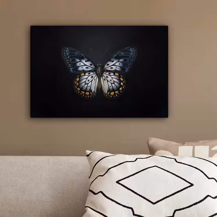 Vlinder - Monochroom - Balans canvas 2cm klein -sfeer3