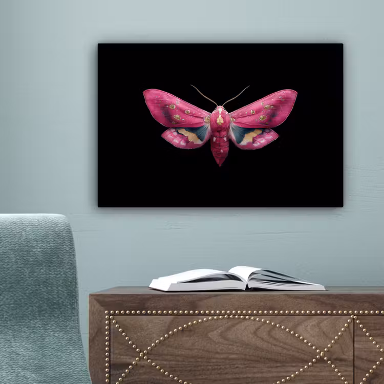 Vlinder - Roze - Nachtvlinder canvas 2cm klein -sfeer4