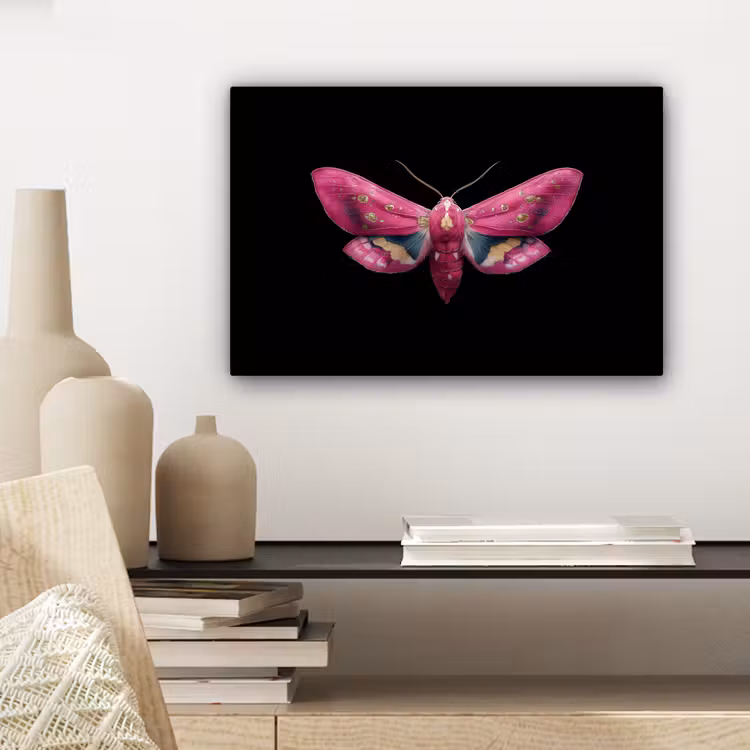 Vlinder - Roze - Nachtvlinder canvas 2cm klein -sfeer6