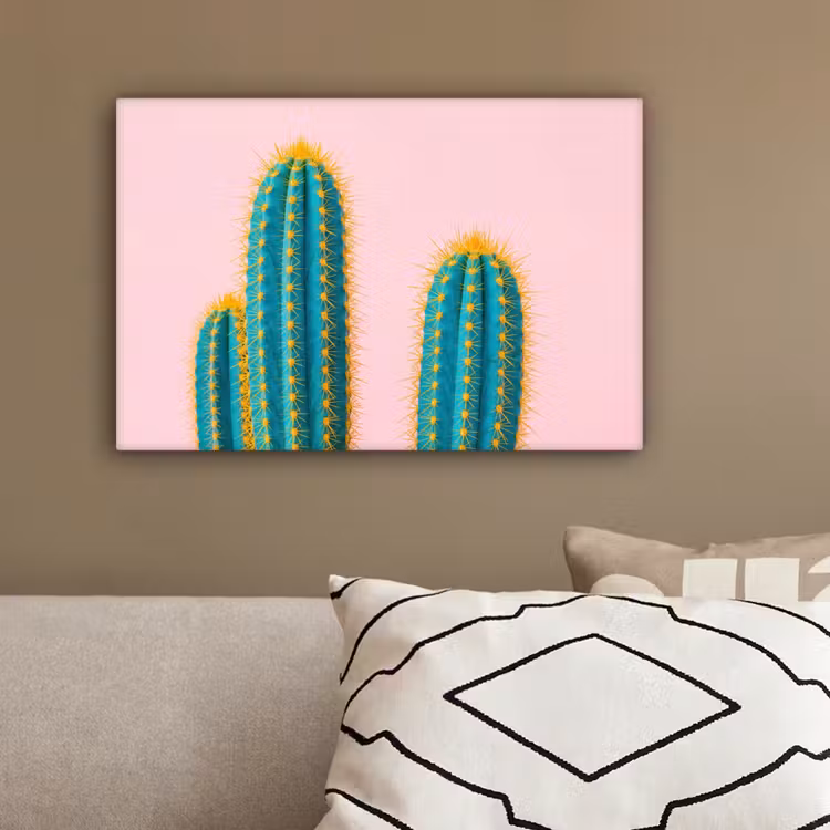 Cactussen - Modern - Pastel canvas 2cm klein -sfeer3