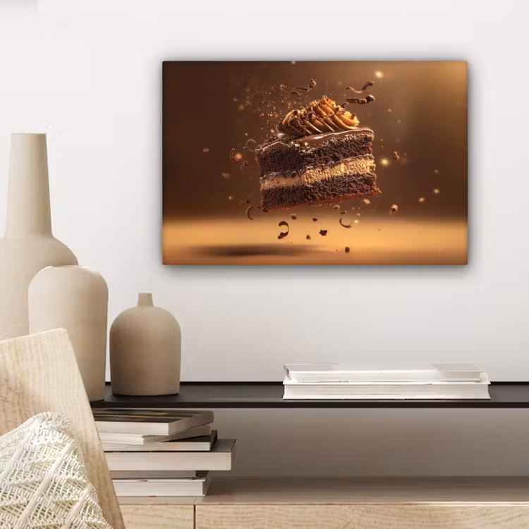 Taart - Chocolade - Eten - Brownie canvas 2cm klein -sfeer6