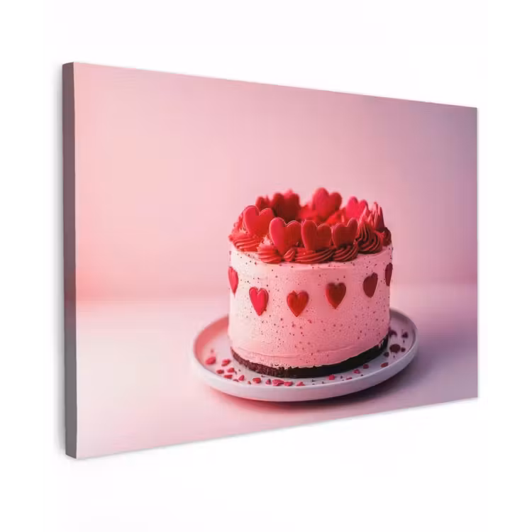 Taart - Hart - Roze canvas 2cm klein -z3d
